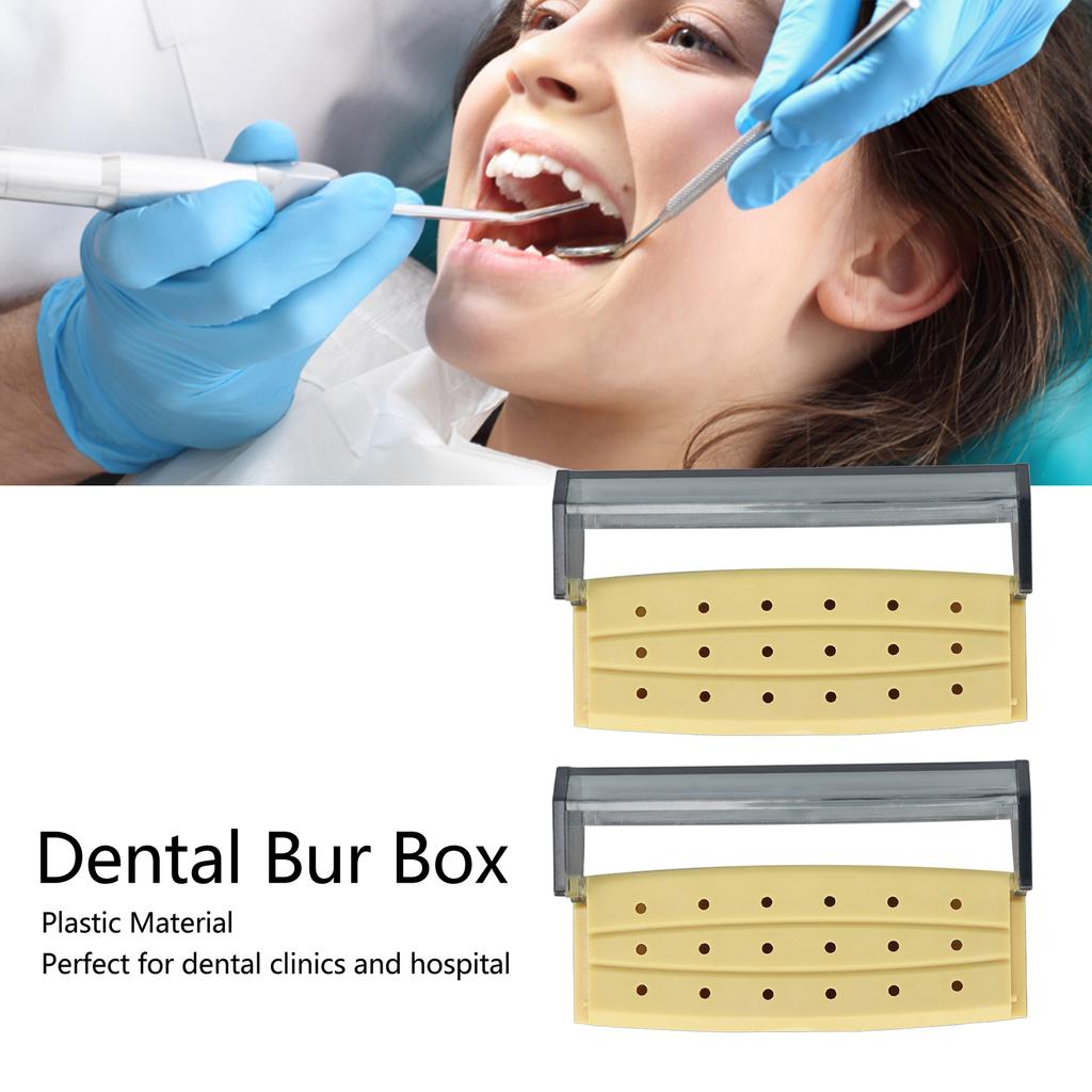2pcs Dental   Holder Box 18 Holes   Cleaning Autoclavable Case   for Dentist Laboratory
