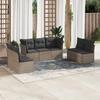 VidaXL Garden Lounge Set with Cushions 7 Pcs Grey Braided Resin 3217410