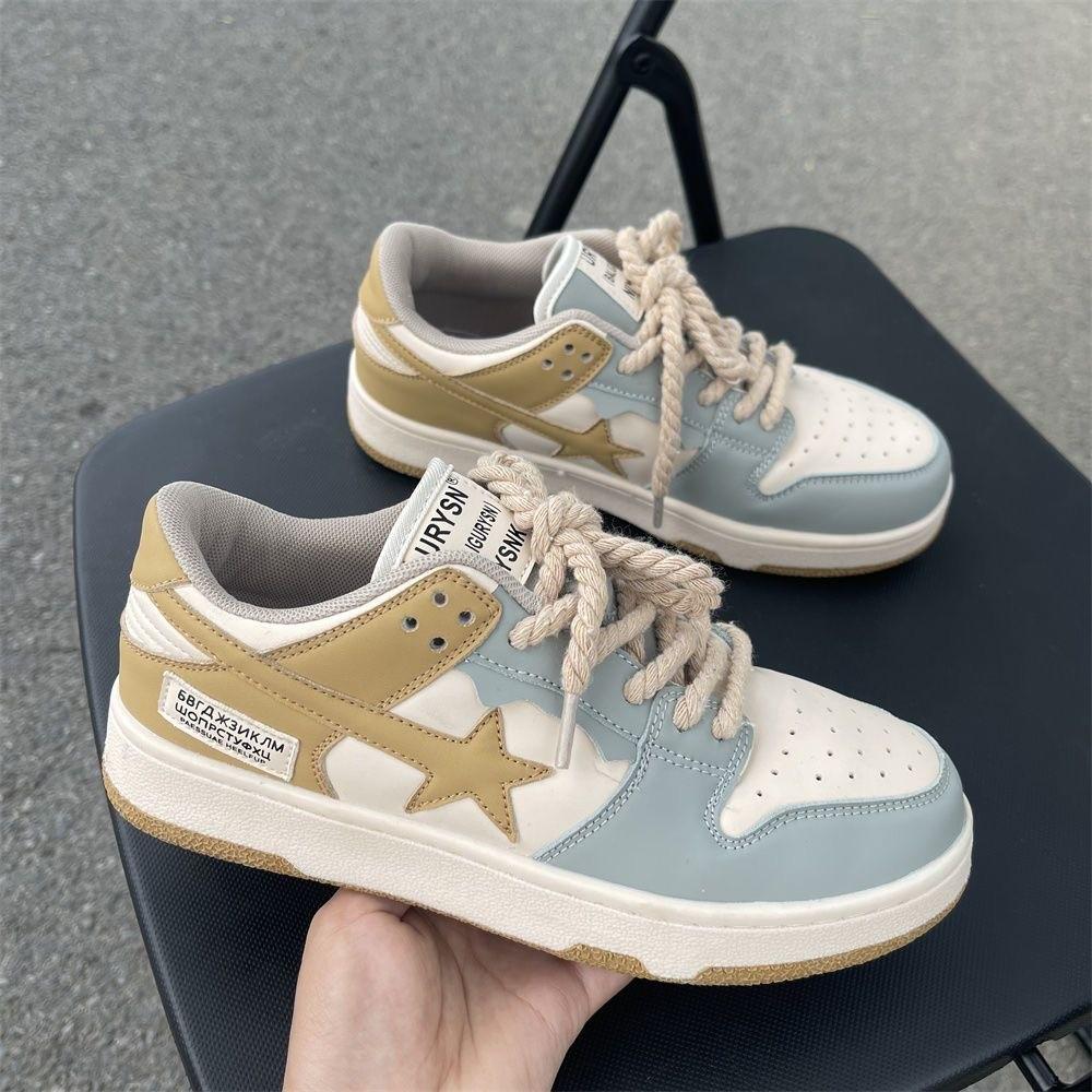 Fashion Women's Versatile Unique Design Vintage Niche Casual Shoes Student Flat Plate Shoes Spring Autumn White Sneakers