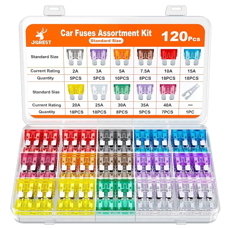 JOREST 300Pcs Car Fuse Assortment Kit, 160 Mini Blade Fuses Automotive + 90 Standard Auto Fuses + 50 Micro + Puller – Replacement for RV Camper