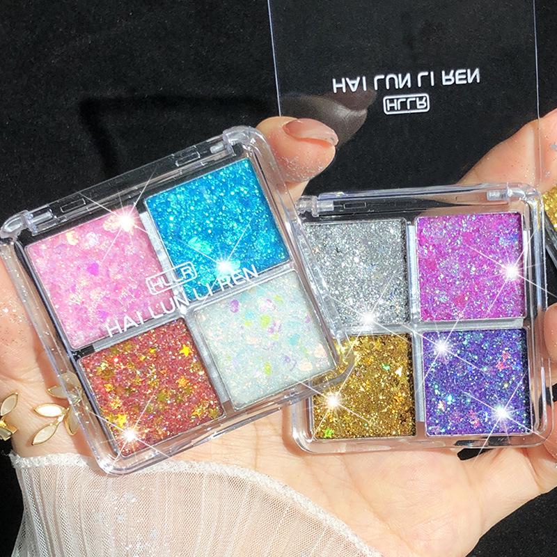 Palette Ombretti Glitter Quattro Colori per Bambini - Trucco Scenico & Glitter Grande Scintillante