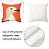 Stylish Bird Pattern Orange Cushion Covers for Home Polyester Pillowcase, Sofa Decorative Cushion Cov Headboard Pillow