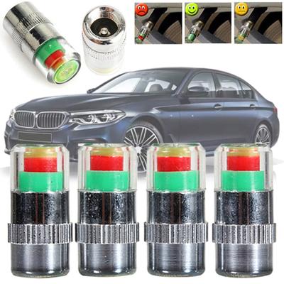 4Pcs Auto Tire Tyre Gage Pressure Monitor Sensor Alert Indicator Valve Caps