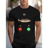 European Sizes Men's Fashion Casual Funny Fish Calling Printed Design Round Neck Comfortable Fabric T-shirt, New In Summer, Suitable for Daily Wear