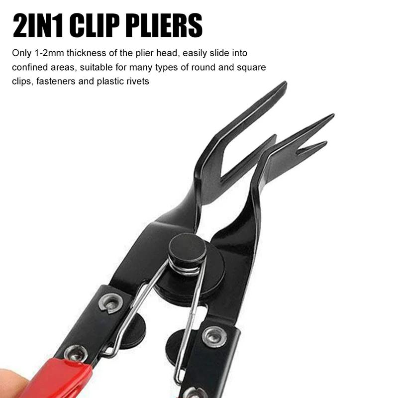 Auto Clip Pliers Fastener Remover Car Trim Rivet Removal Pry Tool for Automotive Door Panel Upholstery Dashboard Fasteners