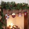 Creative Xmas Tree Decor 12Pcs Wooden Christmas Ornaments, Buffalo Plaid Hanging with Gnome Santa Claus Snowman Snowflake Tree, Holiday Decoration for