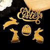 5 Stück Gold Acryl Osterkuchen Dekoration Niedlicher Hase Eier Cupcake Topper Frohe Ostern Party Dessert Dekoration Kinder Gastgeschenke