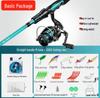 Carbon Fiber Beginner Sea Fishing Rod Set with Baitcasting and Spinning Reels