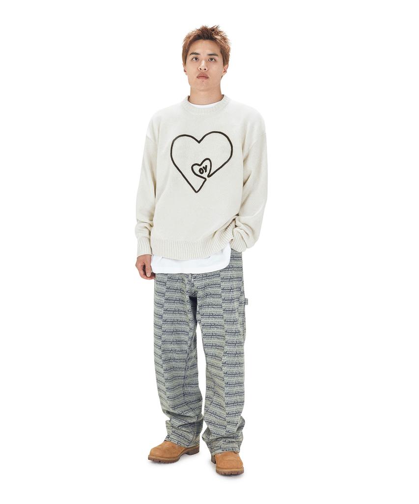 Opeunyadeu(Owai) Heart Handle Embroidered Knit - Ivory