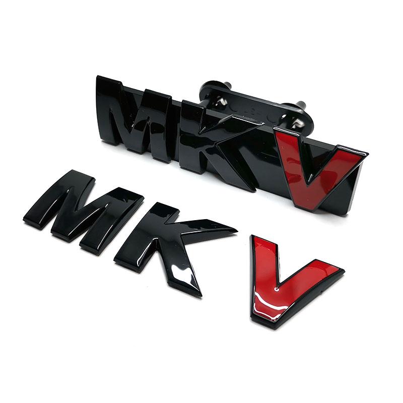 ABBL1 Gloss Black Auto Decal Sticker 3d Letters MKV Grill Outlet Logos GLOF 5 Emblem MK5 Trunk Car Badges