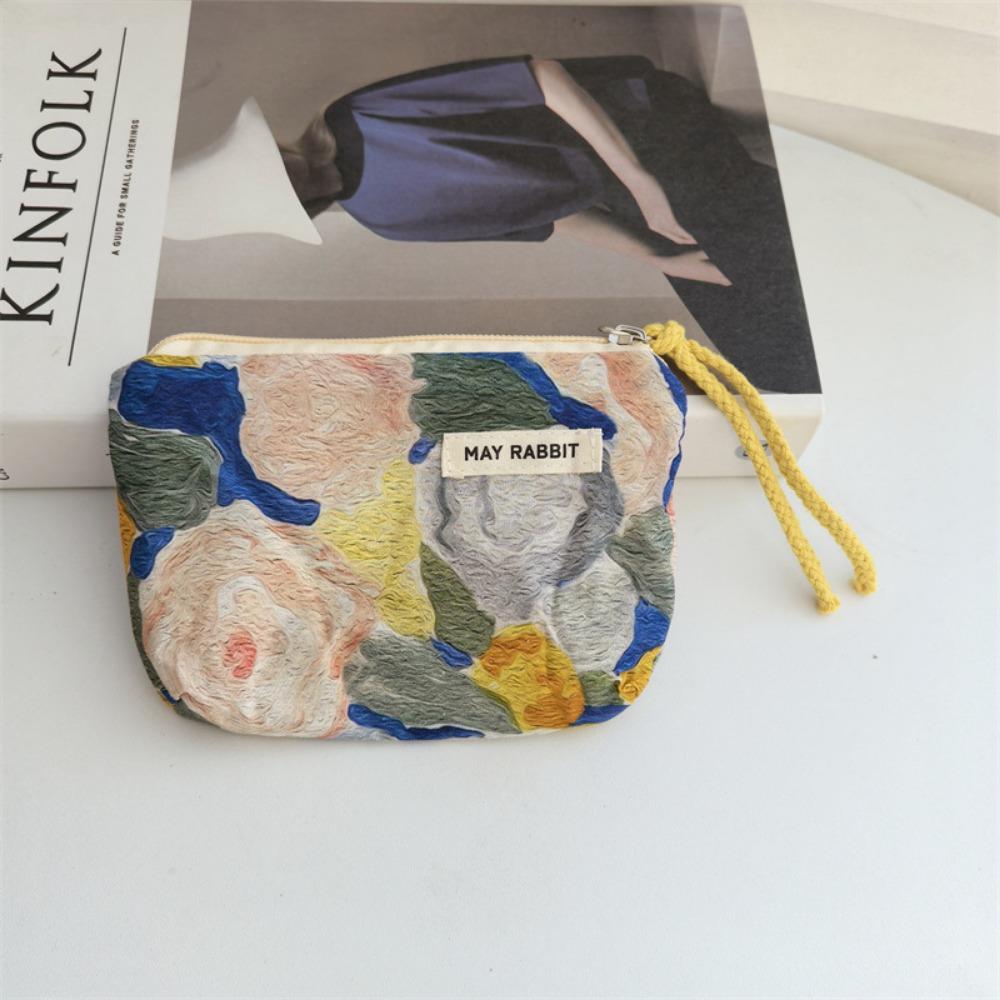 

Маленькая квадратная косметичка с цветочным принтом, сумка для наушников, сумка для помады, новые косметички, женские 12