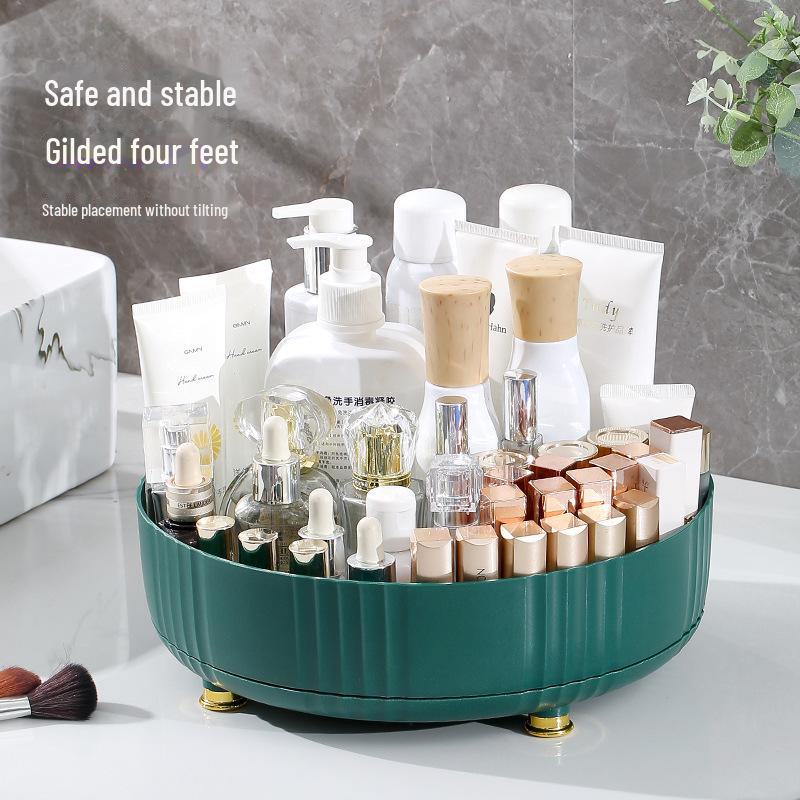 Rotatable Kitchen Storage Rack: Multifunctional Organizer for Spices, Sauces, and Cosmetics