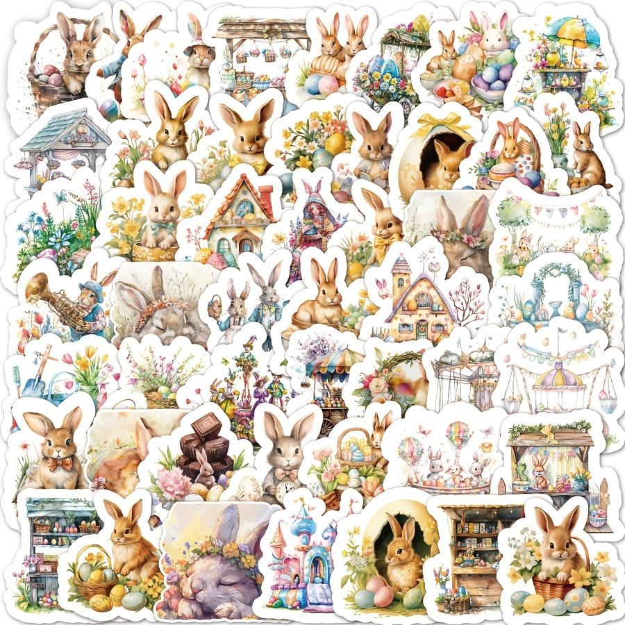 

50PCS Creative Easter Egg Picture Graffiti Stickers Laptop Water Cup Phone Case Desktop Waterproof Decoration Stickers As Picture