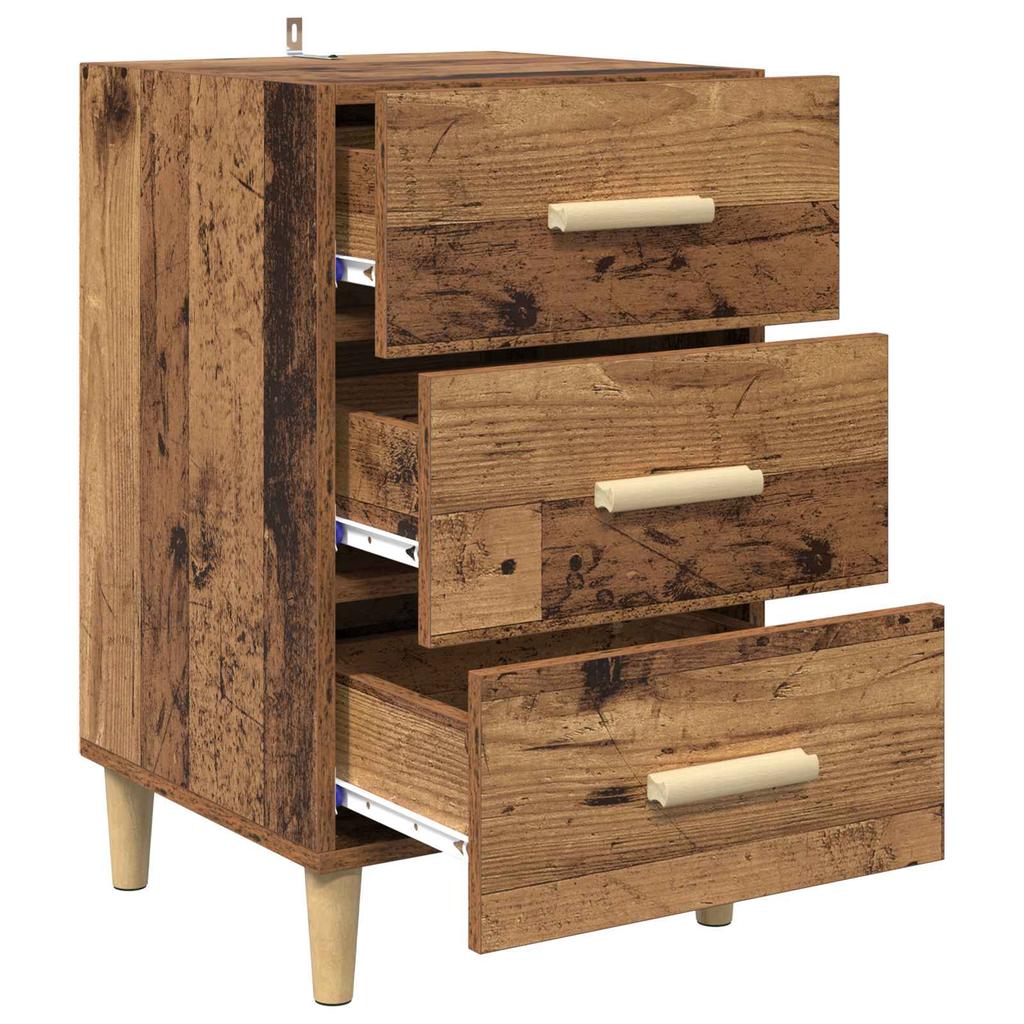 Nightstand Reclaimed Wood 40 x 40 x 66 cm Engineered Wood