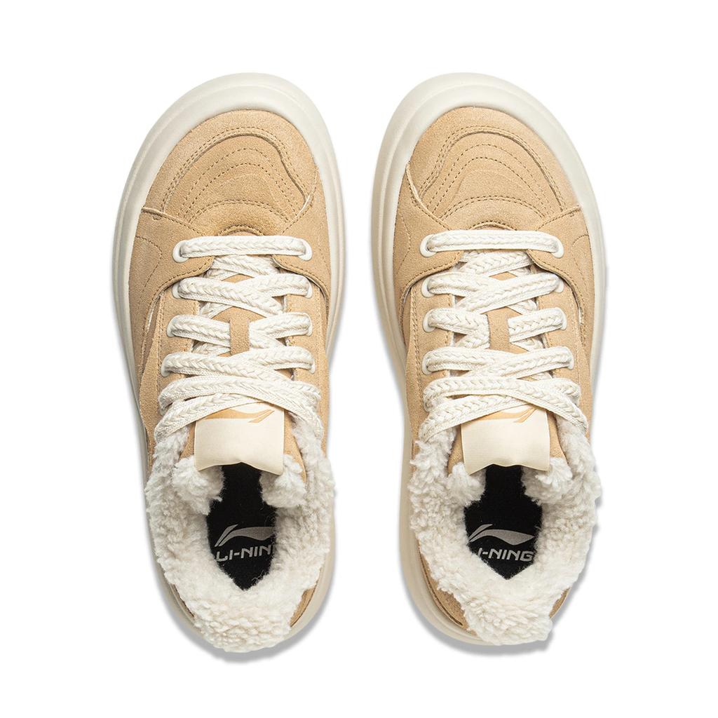 Li Ning Thermal Height Increasing Low Top Skateboard Shoes Women's Tea Brown AZGV270-1