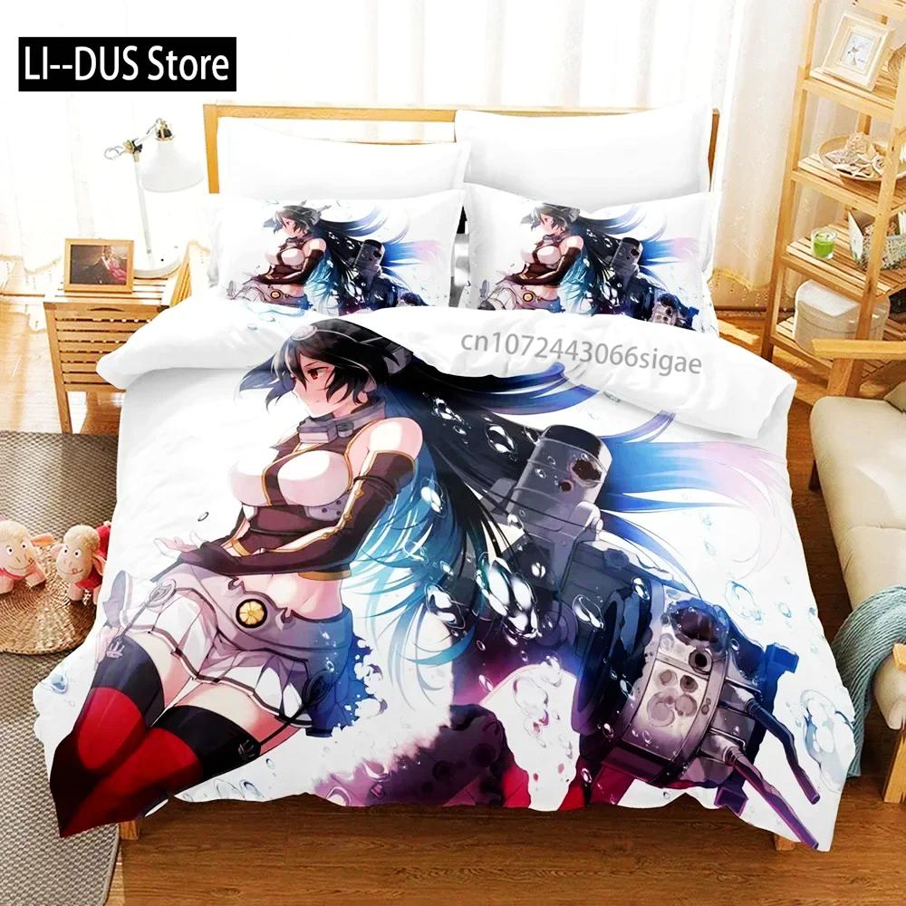 

Comforter 3D Anime - Kantai Collection Bedding Set Single Twin Full Queen King Size Bed Set Adult Kid Bedroom Bed Comforter (quilt)-EU Single(135*200cm)3pcs