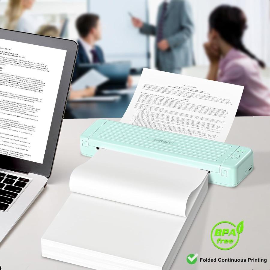 Thermal Printer Paper 8.5 X 11 Inch QuickDry US Letter Thermal Paper Compatible with M08F M832 Portable Printer Continuous Perf