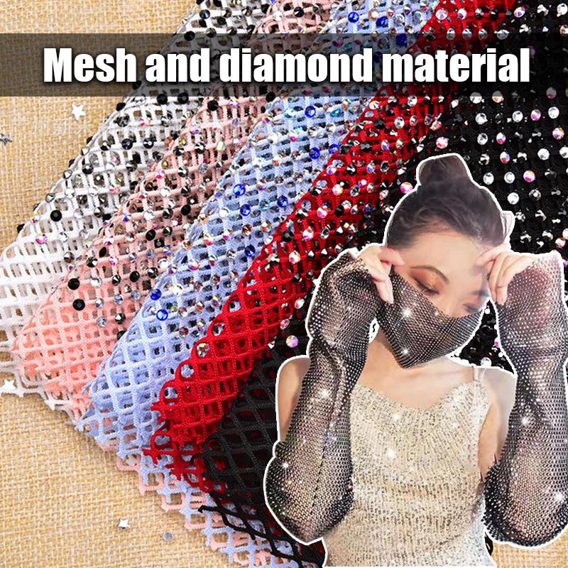 24*40Cm 3mm Rhinestone Mesh Trim Strass Crystal Ribbon Applique Sticker for Diy Shoes Garment Wedding Bridal Decoration