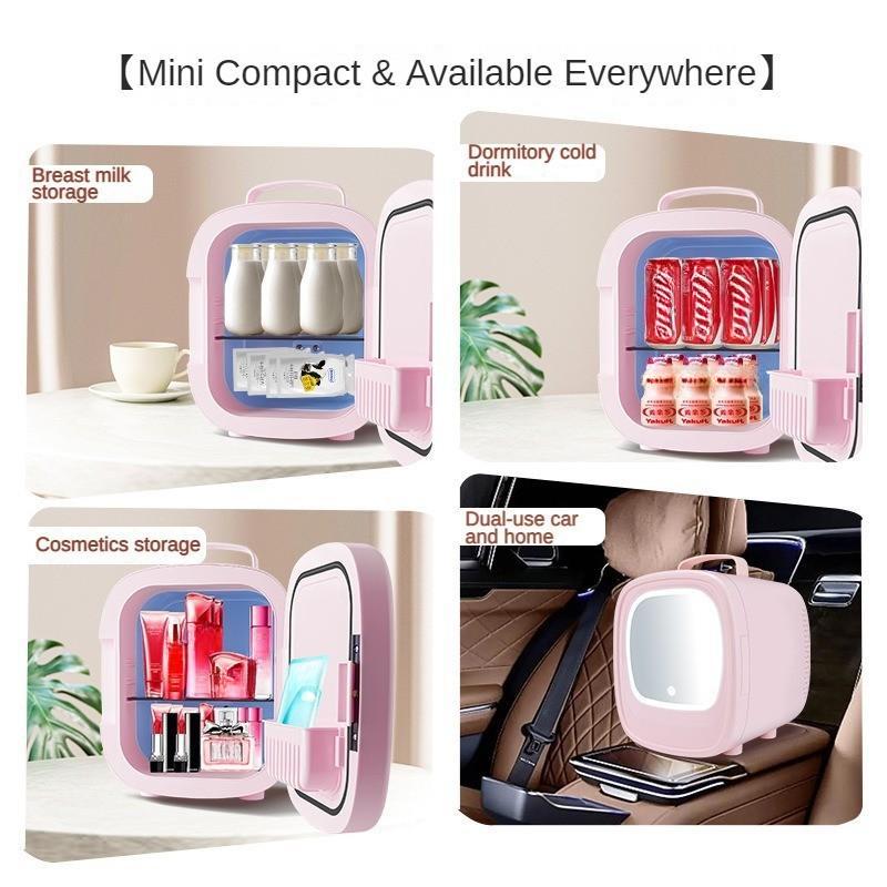 4L/6L Mini Auto Spiegel Kühlschrank Tragbarer Auto Heim Dual Use Kleiner Kühlschrank Wohnheim Kosmetik Aufbewahrung Gefrierschrank