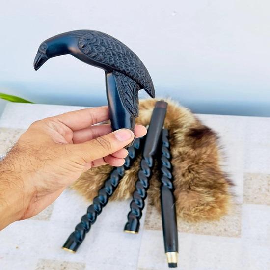 Walking Stick Cane, Raven Crow Handle walking stick cane, Handcrafted Wooden cane, Birthday gift, Christmas gift
