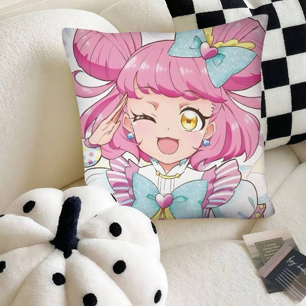 Idol Anime Kiratto Pri Chan Pillow Case Fashion Square Pillowcase Bedroom Sofa Room Ins Decoration Leisure
