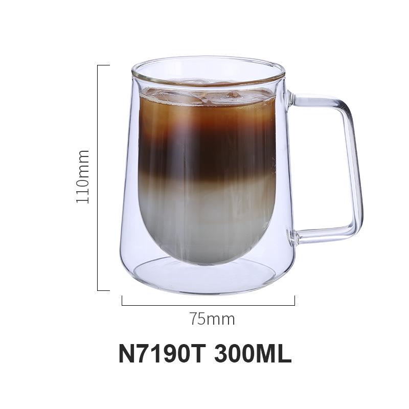 

Прозрачная двухслойная стеклянная чашка для кофе Mingshangde 100-450ml
