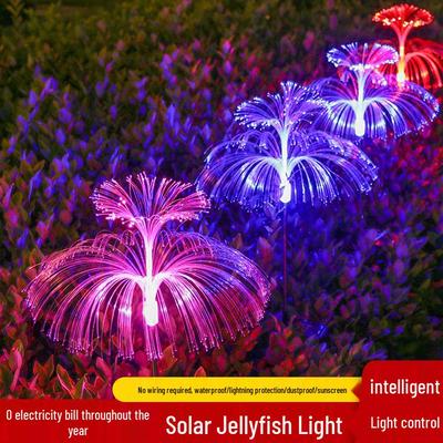 Solar Jellyfish Fiber Optic Outdoor Light for Garden, Courtyard, and Balcony Décor