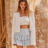 European & American Autumn Sequin Pleated Mini Skirt - Sexy & Solid Color