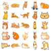 50 Cute Orange Cat Graffiti Stickers for Decor: Perfect for Phone Cases, Water Bottles, and Suitcases.
