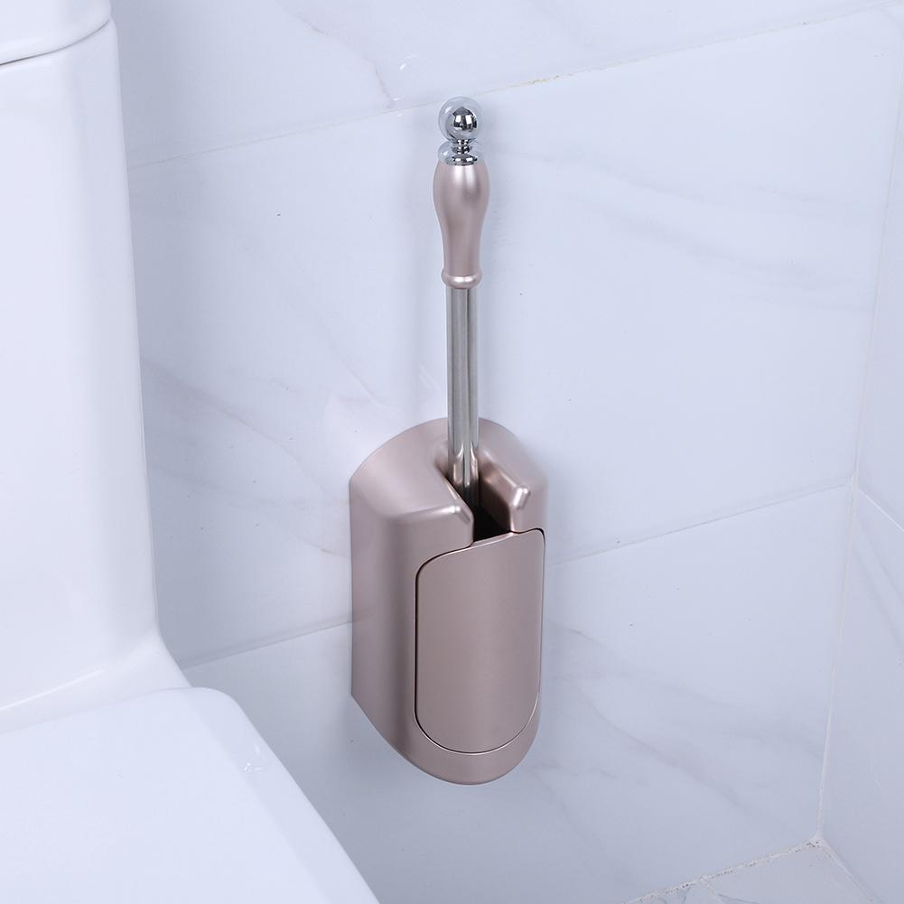Stainless Steel Handle Toilet Brush with Holder Home Hotel Bathroom Cleaning Tool Set