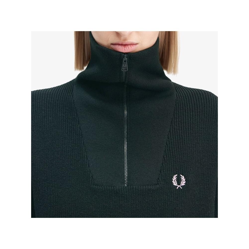 Fred Perry [womens] Half Zip Knit   Night Green Afpf2438134 Q20 qzgAfpf2438134 Q20