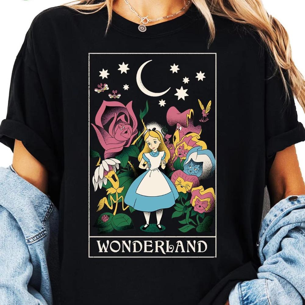 Alice In Wonderland Girls Kids Printed Summer TShirt Family ParentChild Casual Loose Comfortable Short Sleeve FeUnisex