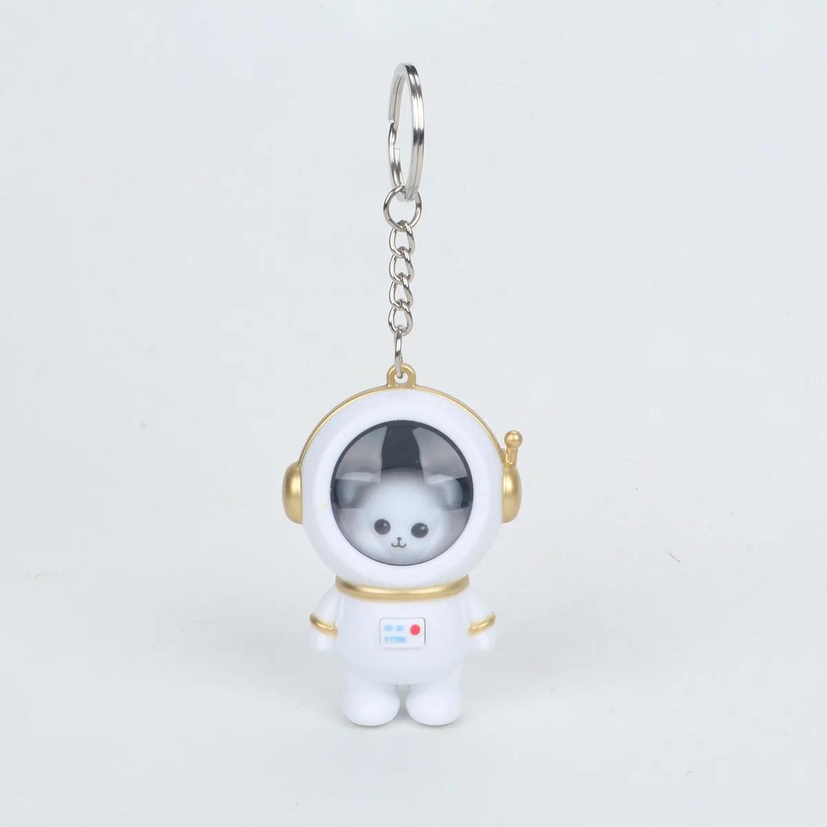

Cute Starry Light Astronaut Keychain Can Say I Love You Sound Light Bear Car Key Chain Package Pendant Kawaii Gifts Bag Hanging Light