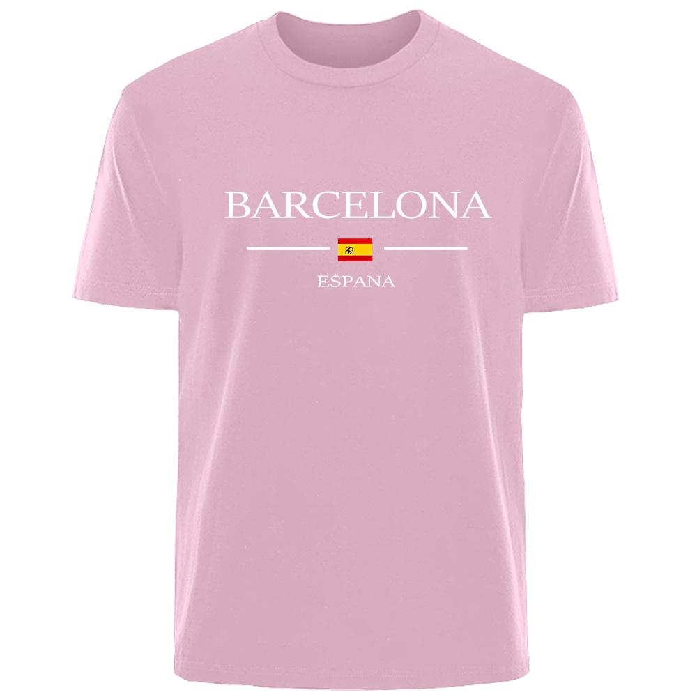 Simple basic Spanish flag print summer high quality men cotton comfortable fashion casual T-shirt men outdoor street wear