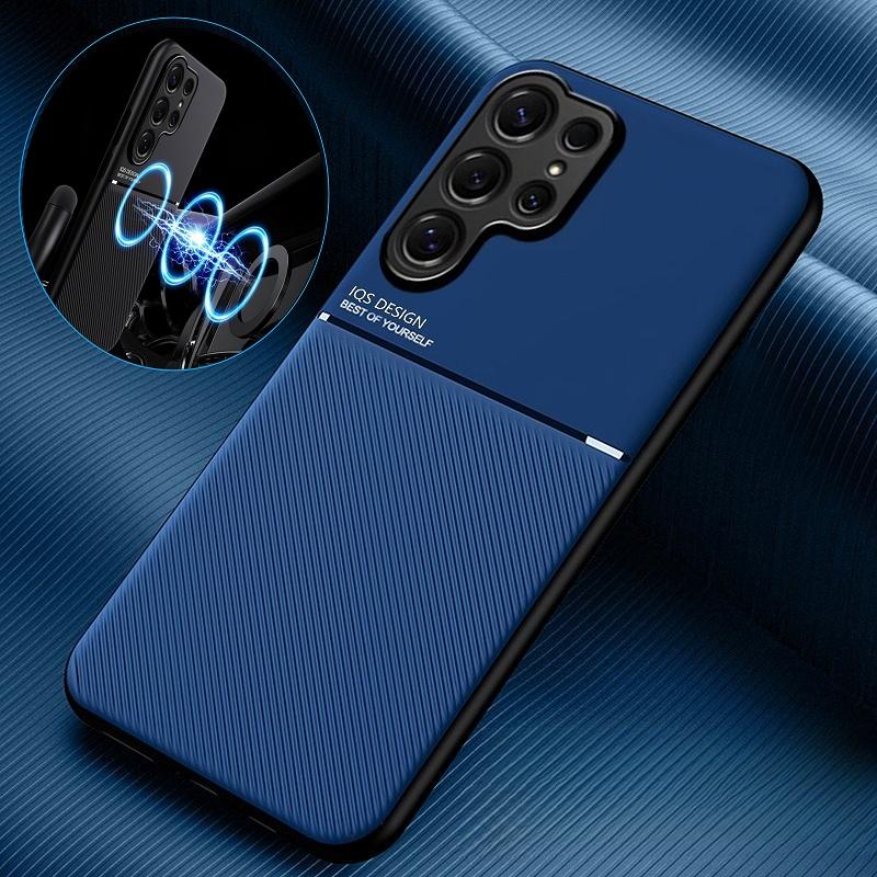 Leather Car Magnetic Holder Phone Cover For Samsung Galaxy S26 Ultra S 26 Plus S26Ultra 5G Soft Frame TPU Silicone Protect Funda