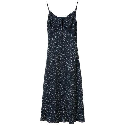 Sancai 2026 Spring French Floral V-Neck A-Line Cami Maxi Dress