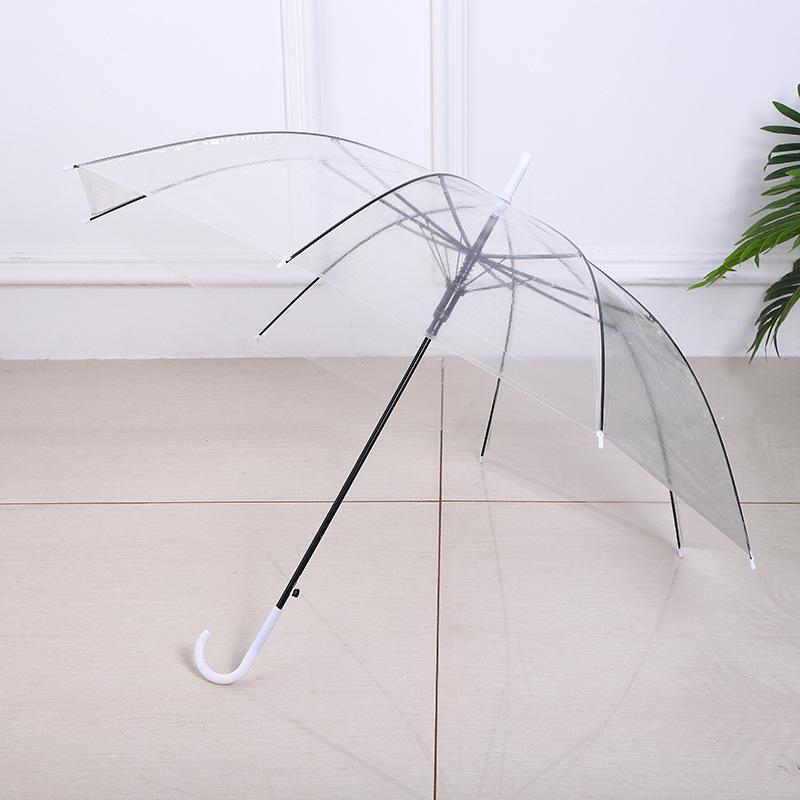 Manufacturer long handle straight rod transparent umbrella 1 1 inch 8 bone bold umbrella bone automatic umbrella business fashion gift umbrella