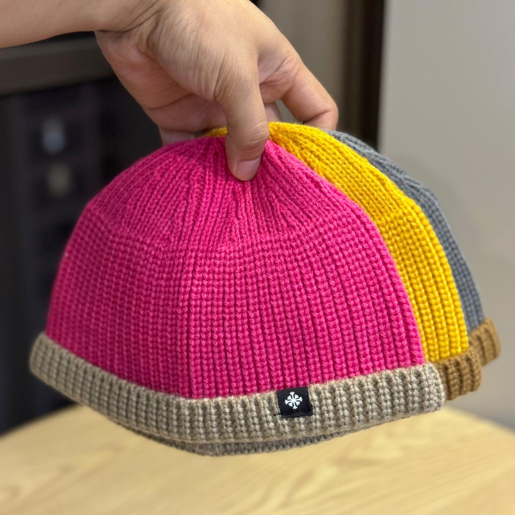 Landlord Knitted Hat for Men and Women Short Watermelon Woolen Hat Dome Cold Hat Autumn and Winter Warm Casual Pullover Melon Skin Hat