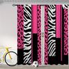 Pink Zebra Leopard Print Curtains Vibrant Drapes Easy Hanging Living Room Party Decor Curtain Semi Sheer For Made Of Polyester With Rod Pocket