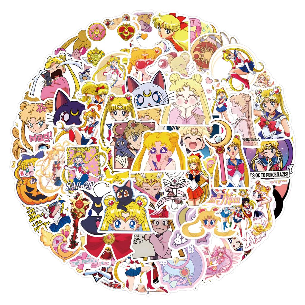 110 New Sailor Moon Cartoon Graffiti Stickers Scooter Suitcase DIY Stickers