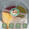 5-Grid Rotating Grid Grain Rice Dispenser Sealed Cereal Separate Bucket Dry Food Container Round Rice Storage Tank Storage Box