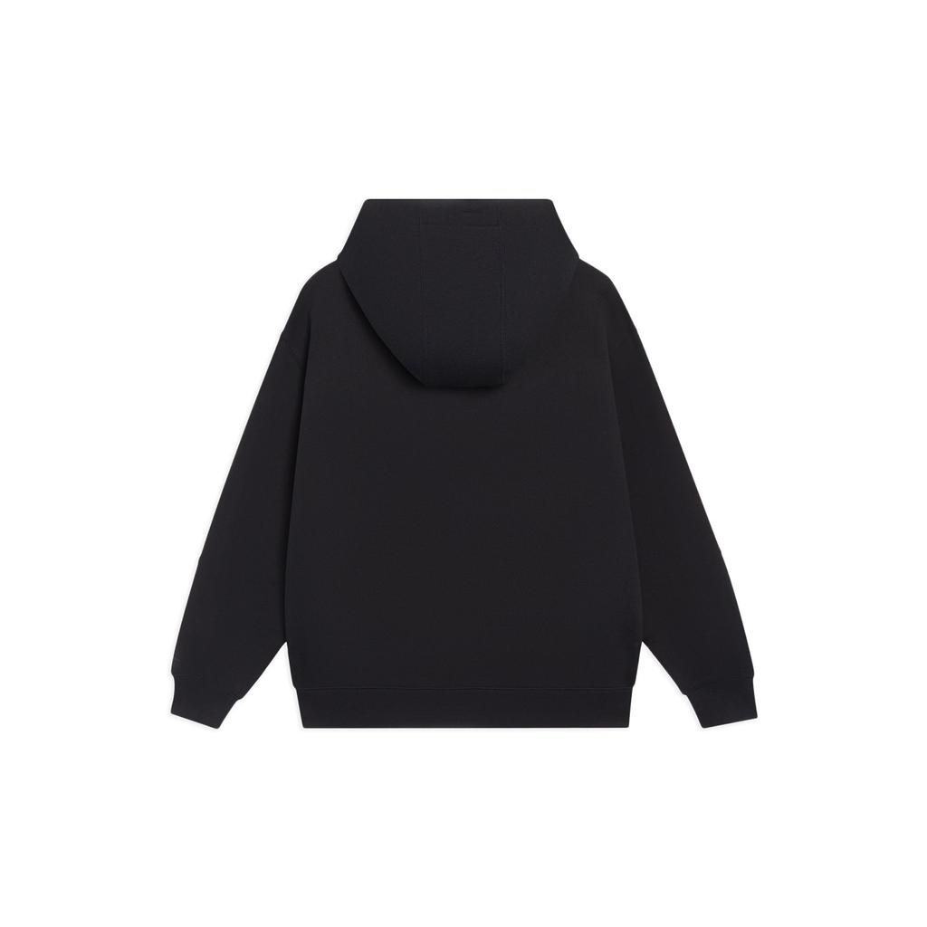 Li-Ning Sports Trend Series Solid Color Drawstring Pullover Sweatshirt Unisex Tops Black AWDT065-2