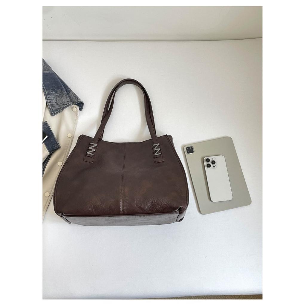 Tote Bag Women PU Large Capacity Stitched Detail Daily Commuting