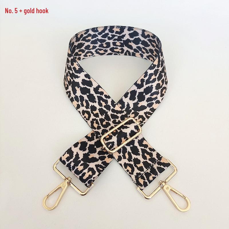 Colorful Leopard Print Adjustable Shoulder Strap - 5CM Wide, Single Shoulder, Crossbody.
