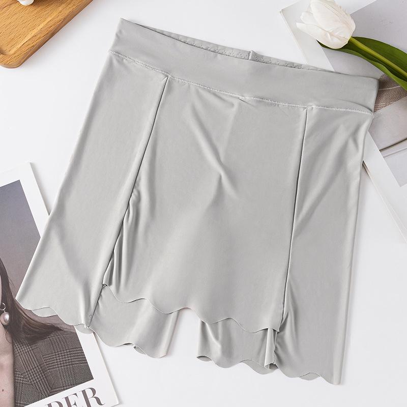 

Женские трусики с высокой талией, бесшовные, из ледяного шелка, с контролем живота - Удобные, дышащие, с краями, не скатывающимися L (105-130 jin) серый