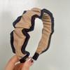 Retro Franse Stijl Brede Geplooide Hoofdband voor Gezicht Wassen en Uitgaan, Geschikt voor Dames Haaraccessoires en Dagelijks Veelzijdig Gebruik