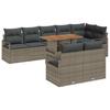 Garden Sofa Set with Storage 9 Pcs Grey Poly Rattan