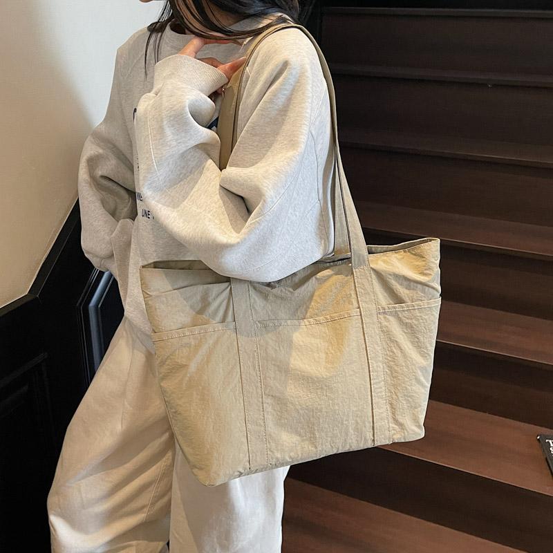 Women Large Capacity Tote Bag Commuter Canvas Bag Student Class Shoulder Bag