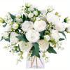 4 Bundles Artificial Peony Flowers - Faux Peony Bouquets for Wedding, Home, St. Patrick's Day, Easter Decorations, Aesthetic Room Decor