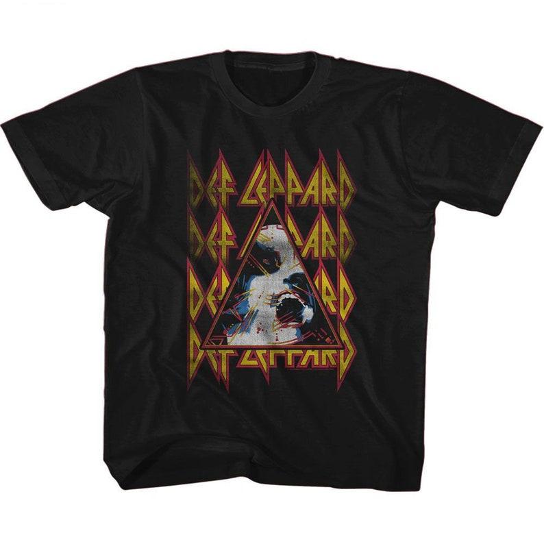 Def Leppard Hysteria Face and Logos Black Toddler T-Shirt 130